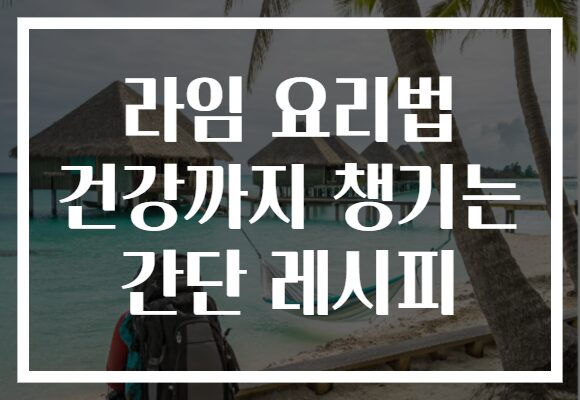 라임 요리법 건강까지 챙기는 간단 레시피