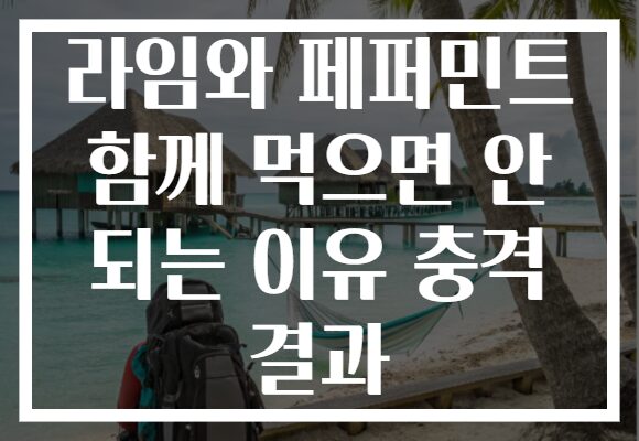 라임와 페퍼민트 함께 먹으면 안 되는 이유 충격 결과