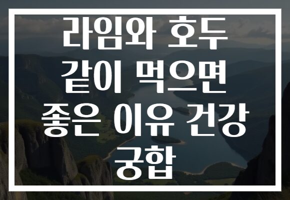라임와 호두 같이 먹으면 좋은 이유 건강 궁합