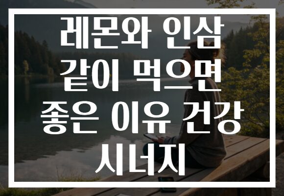 레몬와 인삼 같이 먹으면 좋은 이유 건강 시너지