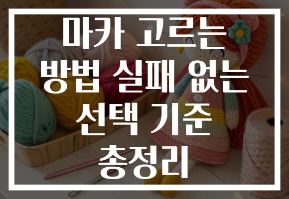 마카 고르는 방법 실패 없는 선택 기준 총정리