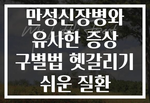 만성신장병와 유사한 증상 구별법 헷갈리기 쉬운 질환