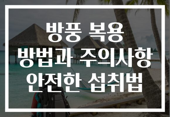 방풍 복용 방법과 주의사항 안전한 섭취법