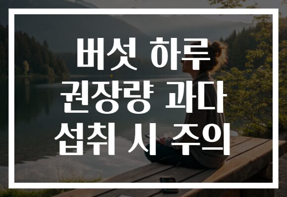 버섯 하루 권장량 과다 섭취 시 주의