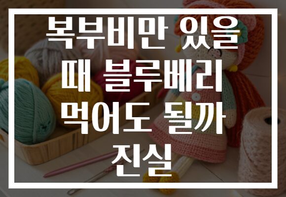 복부비만 있을 때 블루베리 먹어도 될까 진실