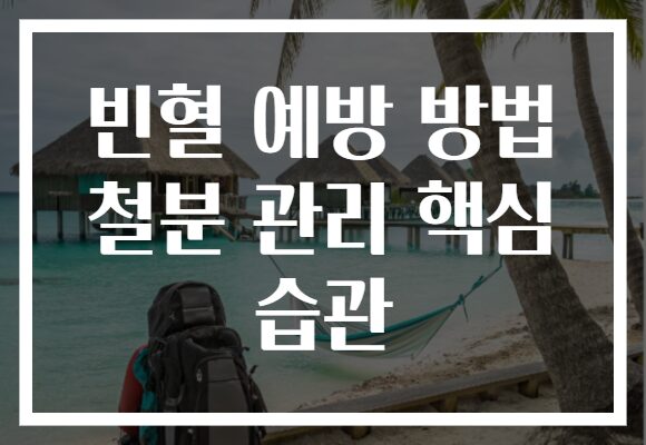 빈혈 예방 방법 철분 관리 핵심 습관