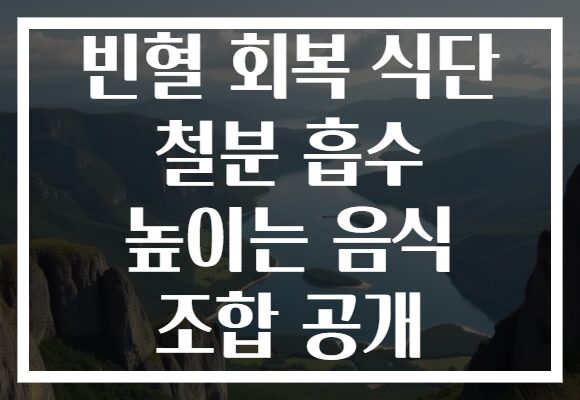 빈혈 회복 식단 철분 흡수 높이는 음식 조합 공개