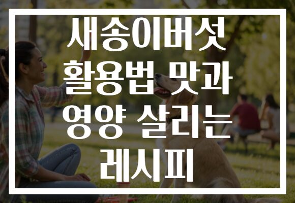 새송이버섯 활용법 맛과 영양 살리는 레시피