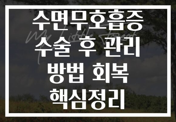 수면무호흡증 수술 후 관리 방법 회복 핵심정리
