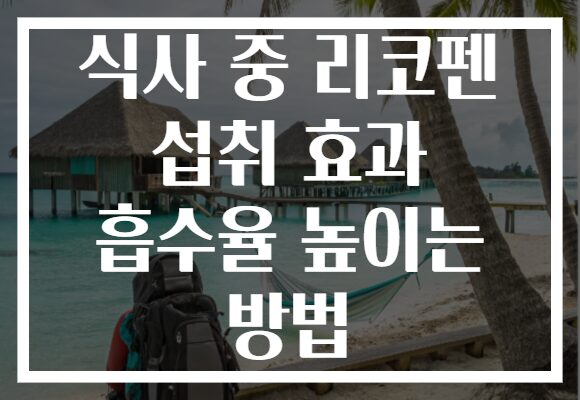식사 중 리코펜 섭취 효과 흡수율 높이는 방법