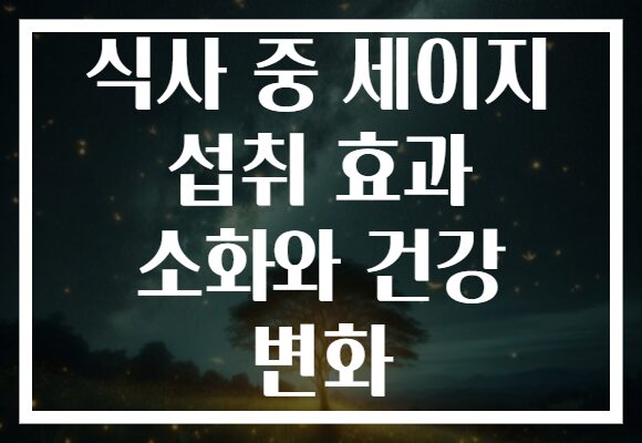 식사 중 세이지 섭취 효과 소화와 건강 변화