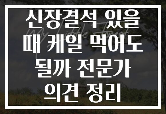 신장결석 있을 때 케일 먹어도 될까 전문가 의견 정리