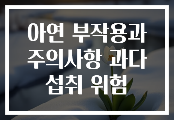 아연 부작용과 주의사항 과다 섭취 위험