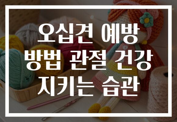 오십견 예방 방법 관절 건강 지키는 습관