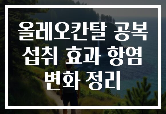 올레오칸탈 공복 섭취 효과 항염 변화 정리