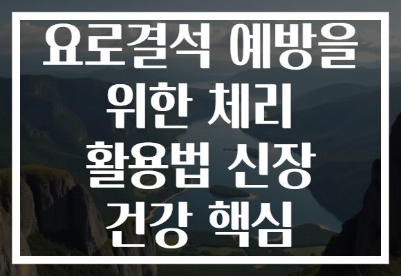 요로결석 예방을 위한 체리 활용법 신장 건강 핵심
