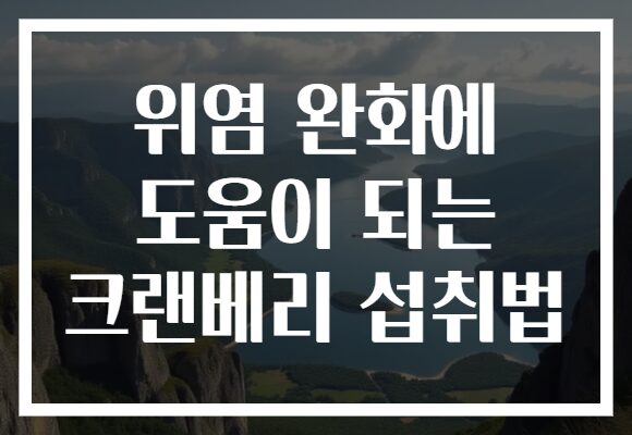 위염 완화에 도움이 되는 크랜베리 섭취법