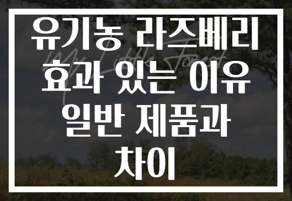 유기농 라즈베리 효과 있는 이유 일반 제품과 차이