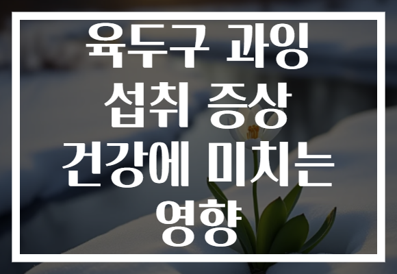 육두구 과잉 섭취 증상 건강에 미치는 영향