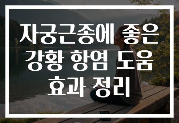 자궁근종에 좋은 강황 항염 도움 효과 정리