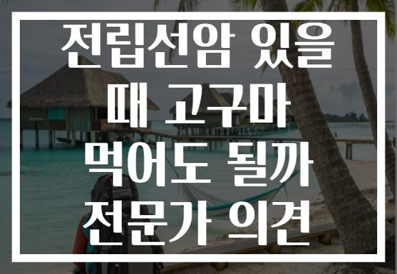 전립선암 있을 때 고구마 먹어도 될까 전문가 의견