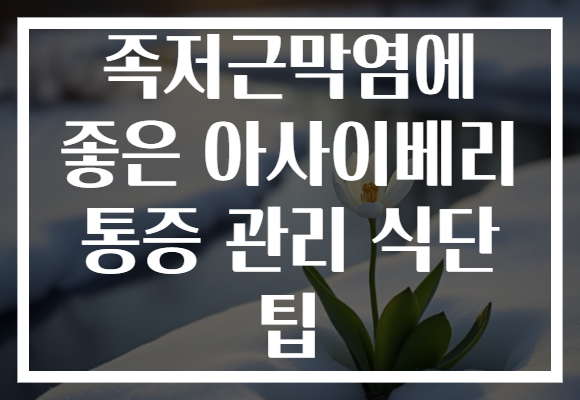 족저근막염에 좋은 아사이베리 통증 관리 식단 팁