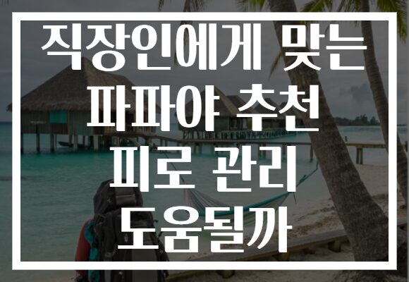직장인에게 맞는 파파야 추천 피로 관리 도움될까