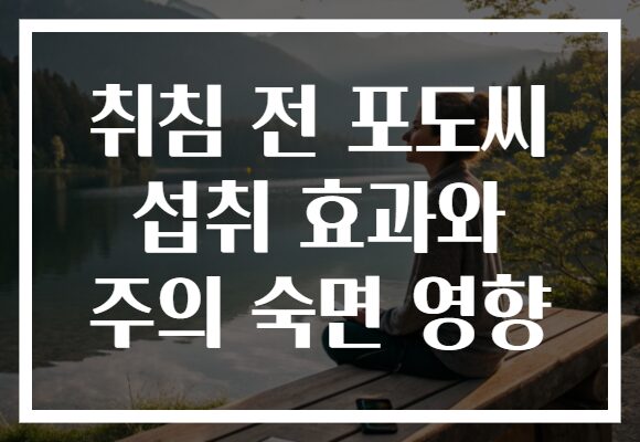 취침 전 포도씨 섭취 효과와 주의 숙면 영향