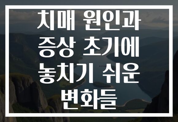 치매 원인과 증상 초기에 놓치기 쉬운 변화들