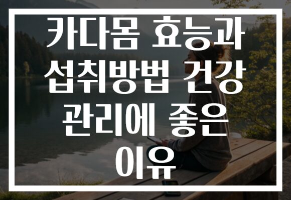 카다몸 효능과 섭취방법 건강 관리에 좋은 이유
