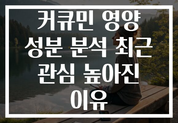커큐민 영양 성분 분석 최근 관심 높아진 이유