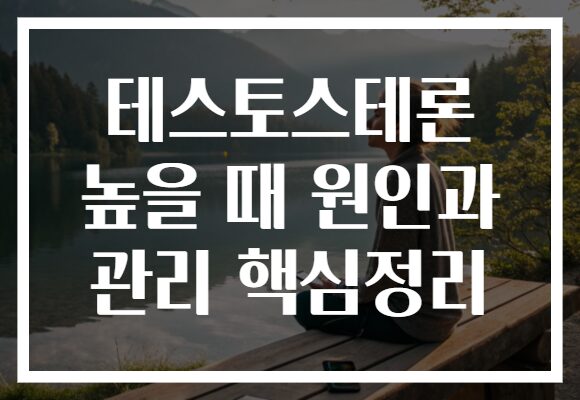 테스토스테론 높을 때 원인과 관리 핵심정리