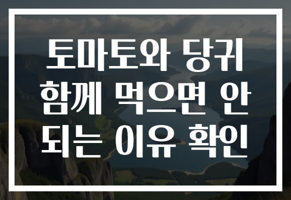토마토와 당귀 함께 먹으면 안 되는 이유 확인