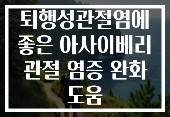 퇴행성관절염에 좋은 아사이베리 관절 염증 완화 도움