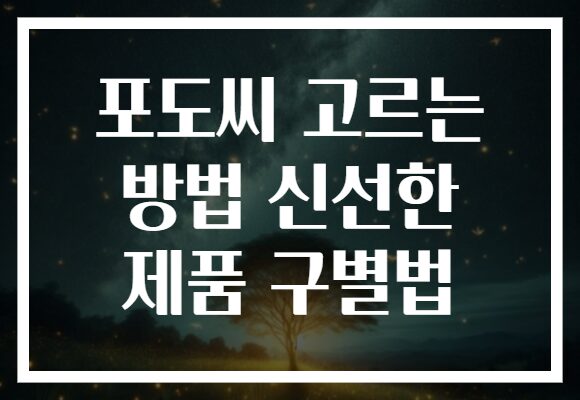 포도씨 고르는 방법 신선한 제품 구별법