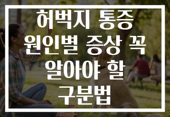 허벅지 통증 원인별 증상 꼭 알아야 할 구분법