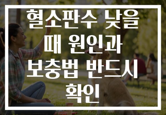 혈소판수 낮을 때 원인과 보충법 반드시 확인