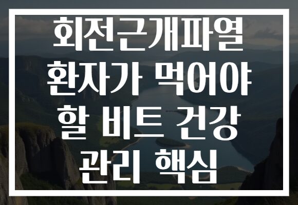 회전근개파열 환자가 먹어야 할 비트 건강 관리 핵심