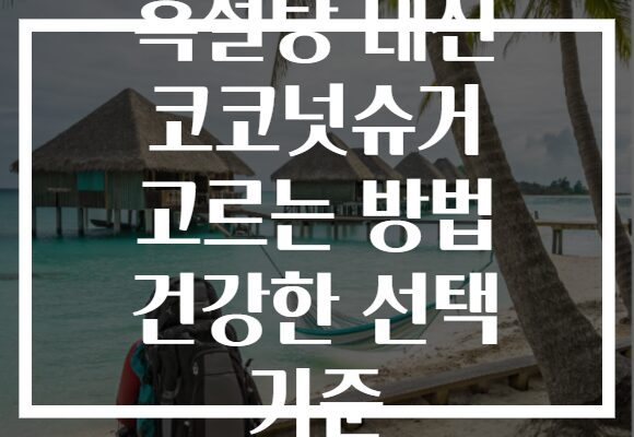 흑설탕 대신 코코넛슈거 고르는 방법 건강한 선택 기준