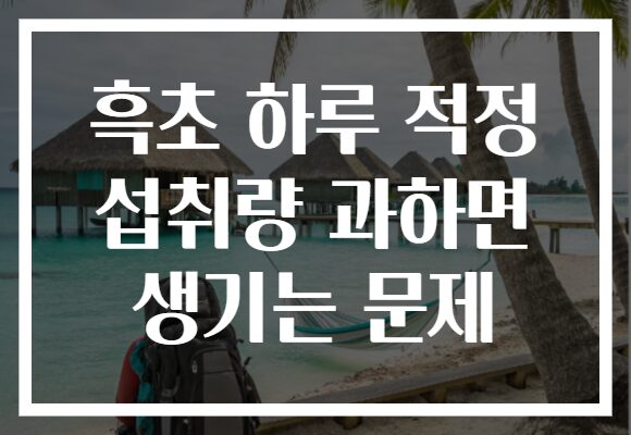 흑초 하루 적정 섭취량 과하면 생기는 문제