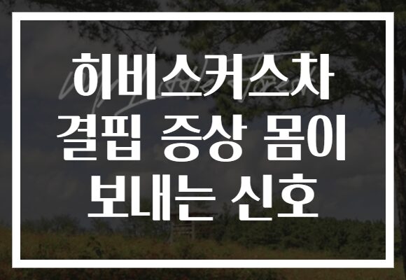 히비스커스차 결핍 증상 몸이 보내는 신호