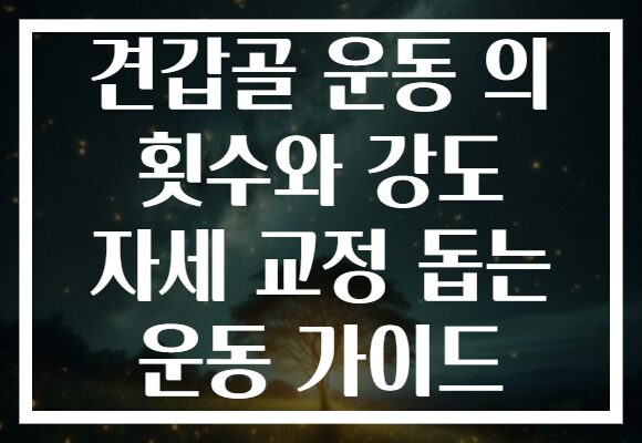 견갑골 운동 의 횟수와 강도 자세 교정 돕는 운동 가이드