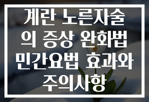 계란 노른자술 의 증상 완화법 민간요법 효과와 주의사항