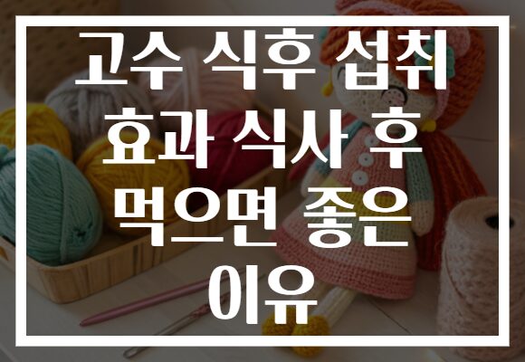 고수 식후 섭취 효과 식사 후 먹으면 좋은 이유