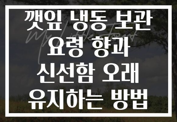 깻잎 냉동 보관 요령 향과 신선함 오래 유지하는 방법