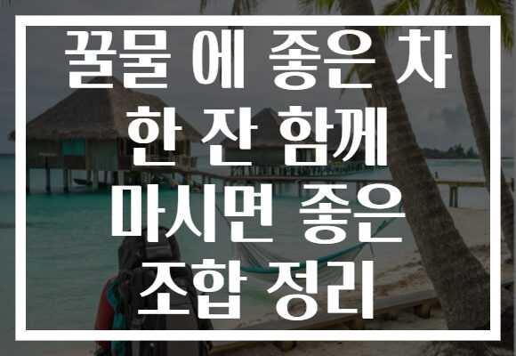 꿀물 에 좋은 차 한 잔 함께 마시면 좋은 조합 정리