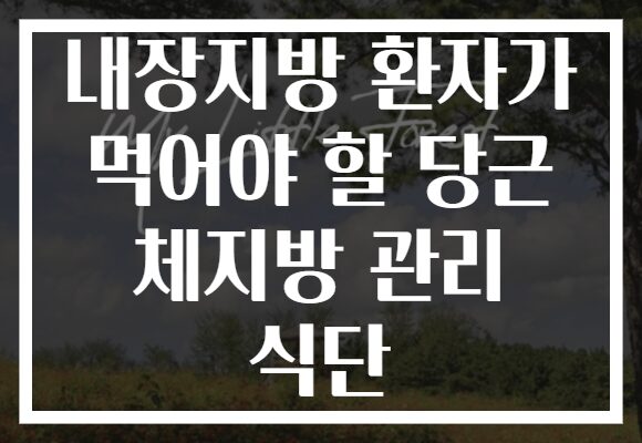 내장지방 환자가 먹어야 할 당근 체지방 관리 식단