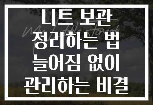 니트 보관 정리하는 법 늘어짐 없이 관리하는 비결