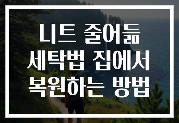 니트 줄어듦 세탁법 집에서 복원하는 방법