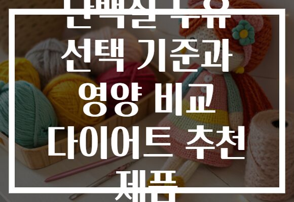 단백질 두유 선택 기준과 영양 비교 다이어트 추천 제품